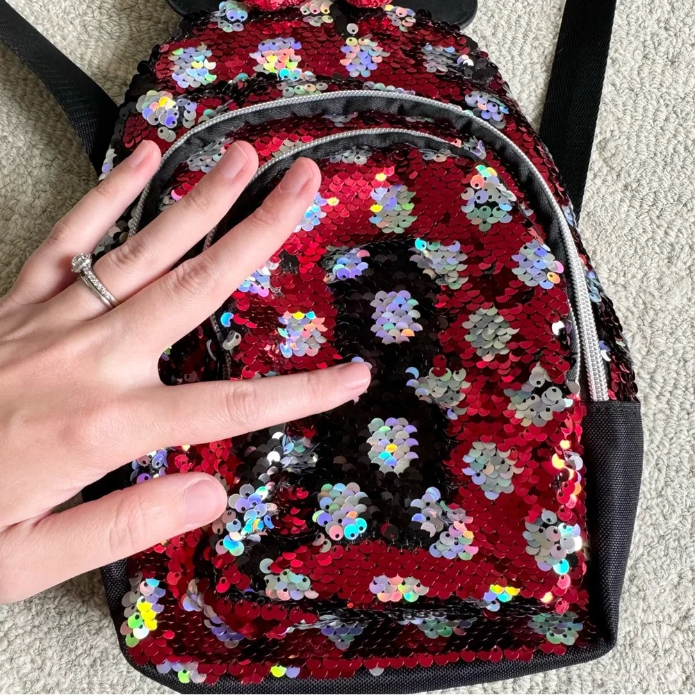 Disney Parks Minnie Mouse Reversible Sequined Mini Backpack